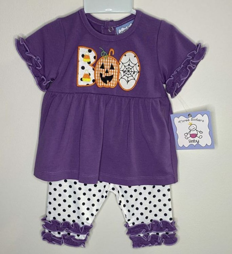 Baby Clothes * | Best Pirce Baby Clothes Three Sisters Boo Girls Pant Set