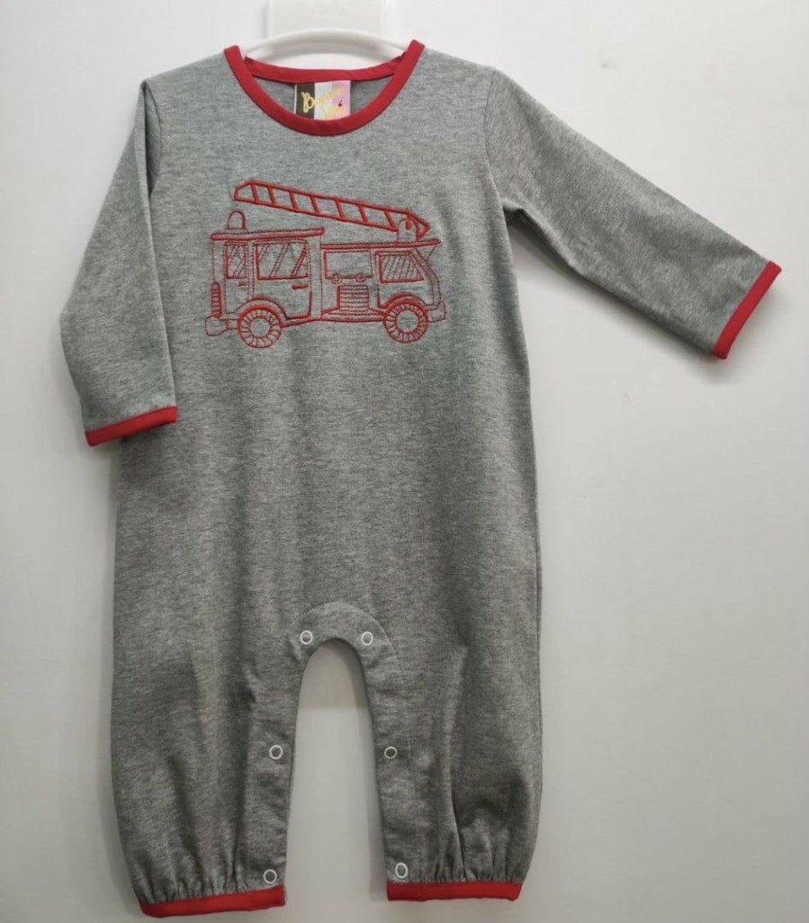 Boys * | Best Reviews Of Banana Split Firetruck Romper Boys