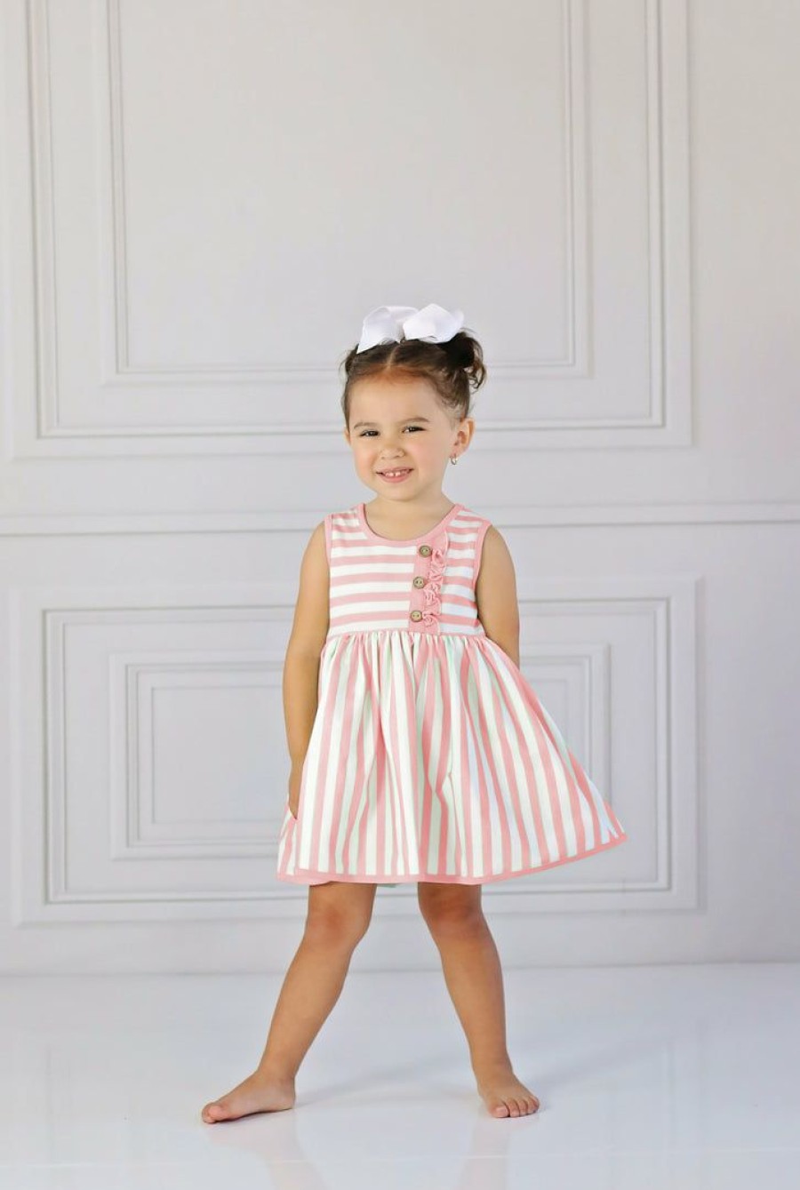 Girls * | Best Deal Serendipity Eden Stripe Dress Girls