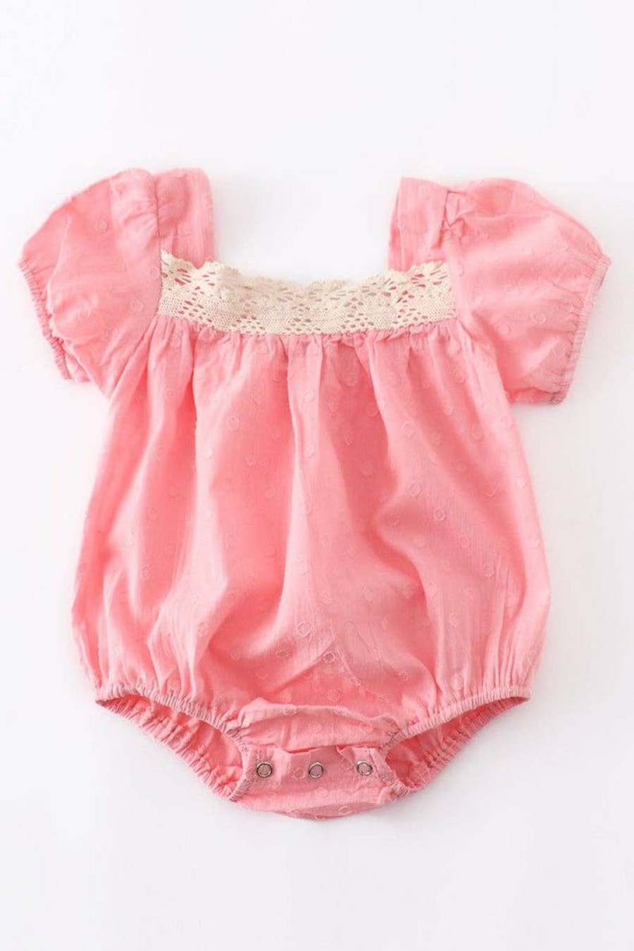 Baby Clothes * | Best Sale Honeydew Pink Lace Bubble