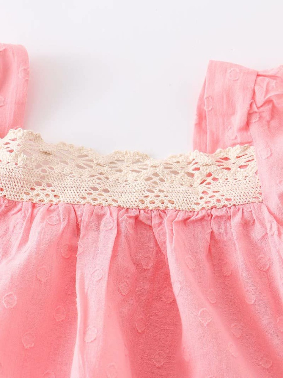 Baby Clothes * | Best Sale Honeydew Pink Lace Bubble