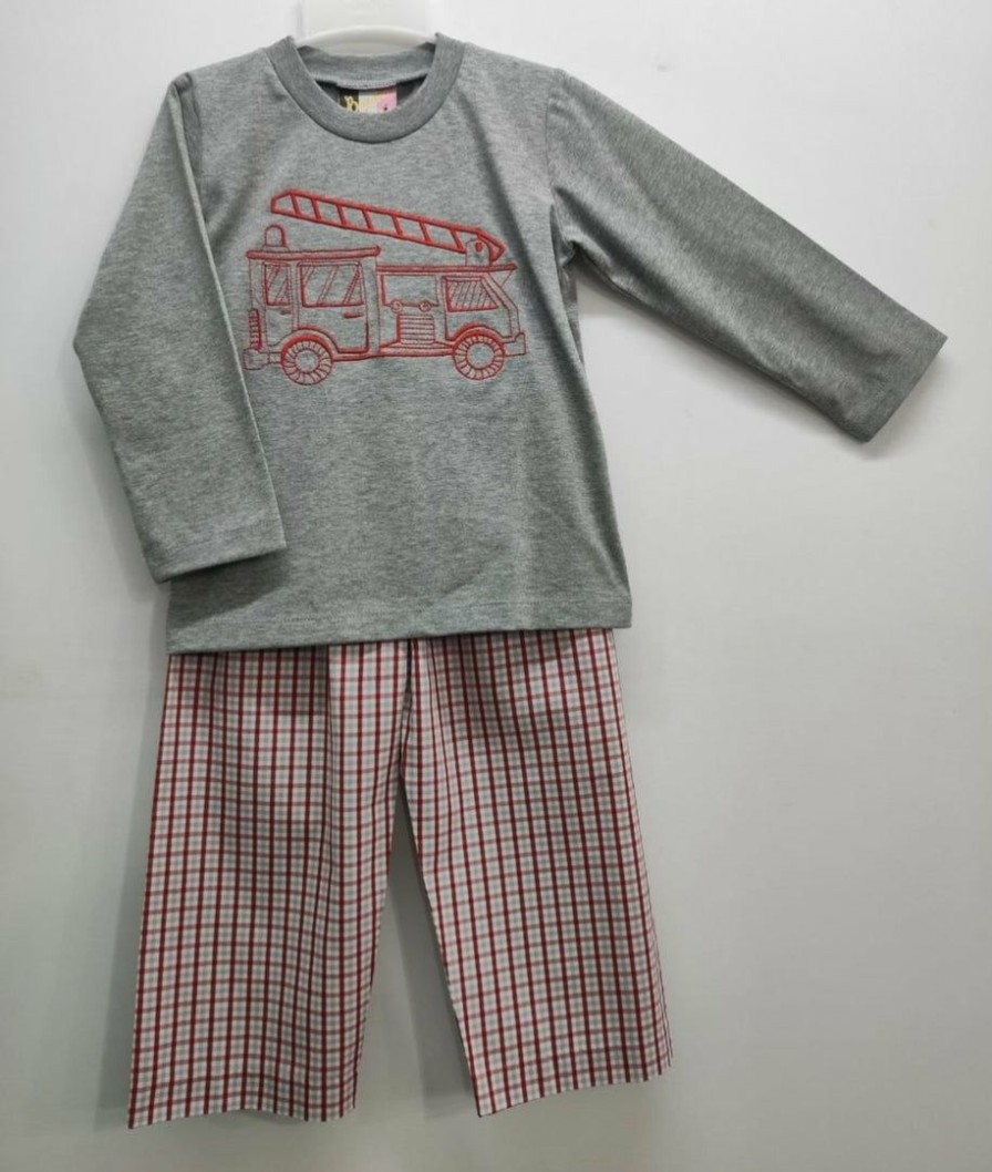 Boys * | New Banana Split Firetruck Pant Set Boys