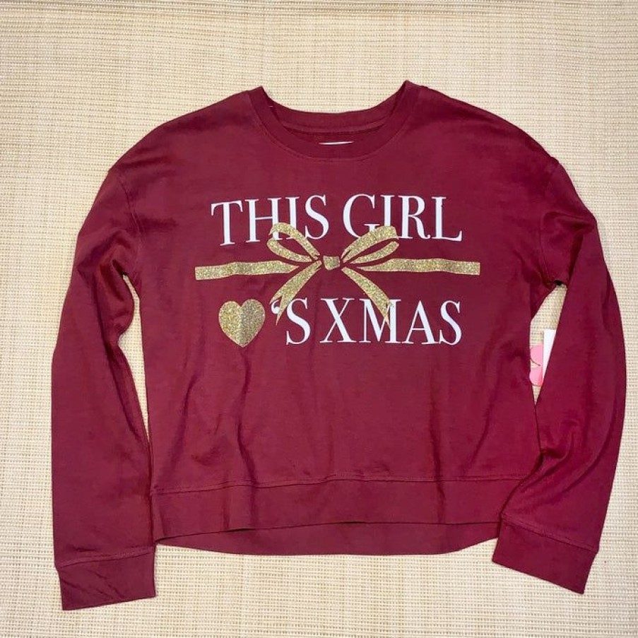 Tween * | Brand New Paper Flower Christmas Girl Sweatshirt