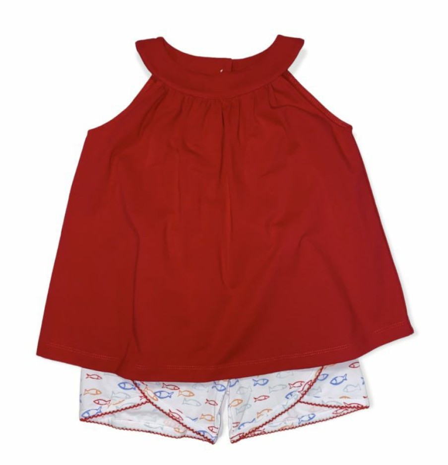 Girls * | Cheap Banana Split Fish Frenzy Girls Short Set