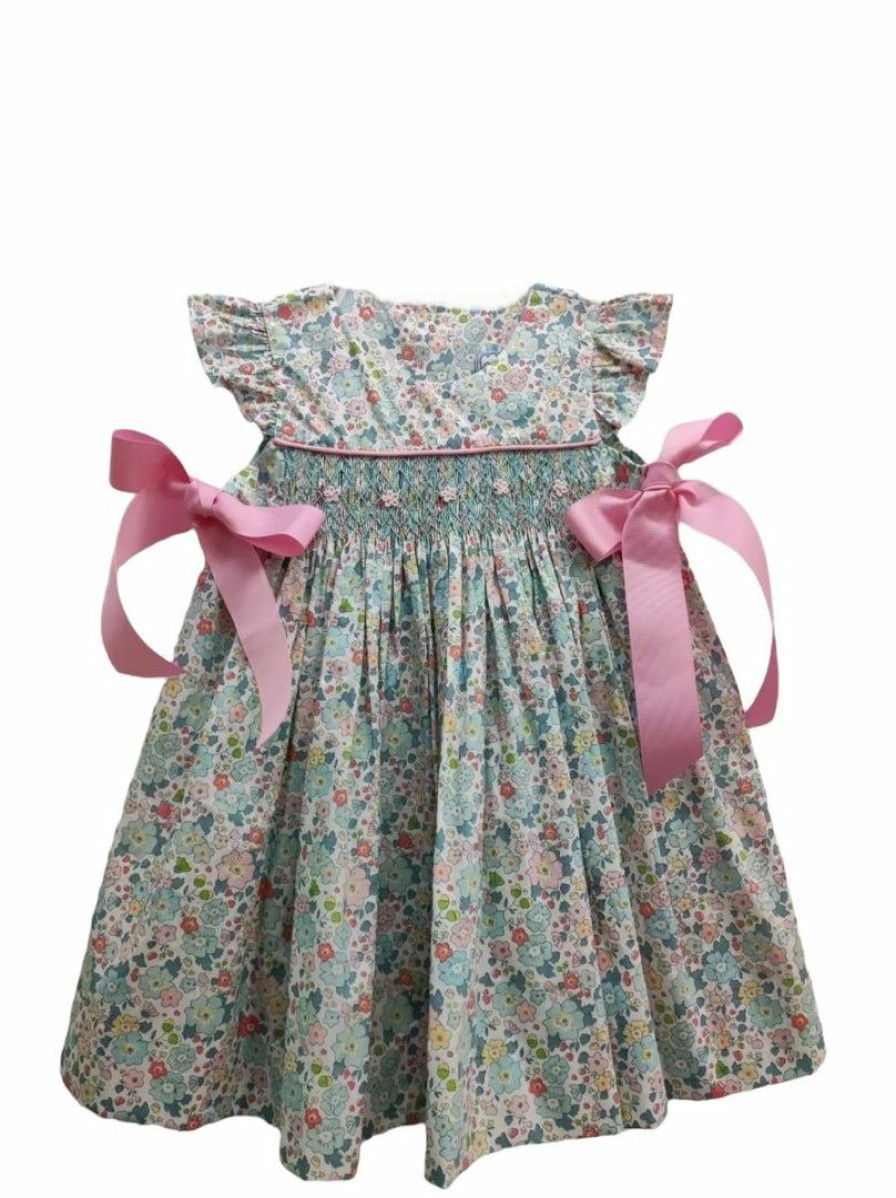 Girls * | Flash Sale Three Sisters Flower Festival Geo Smocked Dress