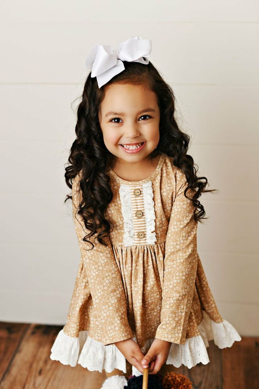 Girls * | Buy Serendipity Golden Honey Tunic With Dot Legging