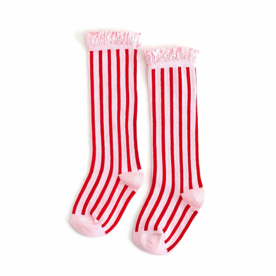 Girls * | Brand New Little Stockings Company Little Stockings Co Candy Cane Knee Sock