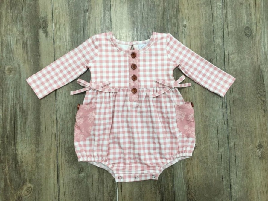 Baby Clothes * | Best Reviews Of Swoon Baby Vintage Mauve Floral Petal Pocket Bubble Baby Clothes