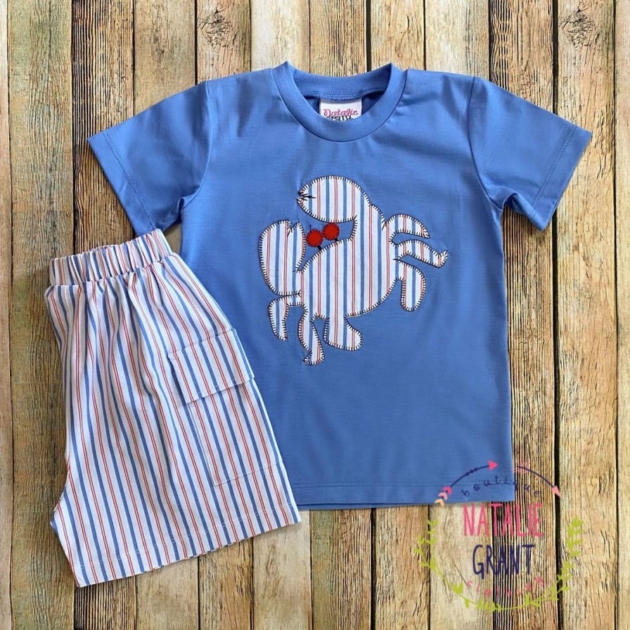 Boys * | Wholesale Natalie Grant Stripe Crab Boys Short Set