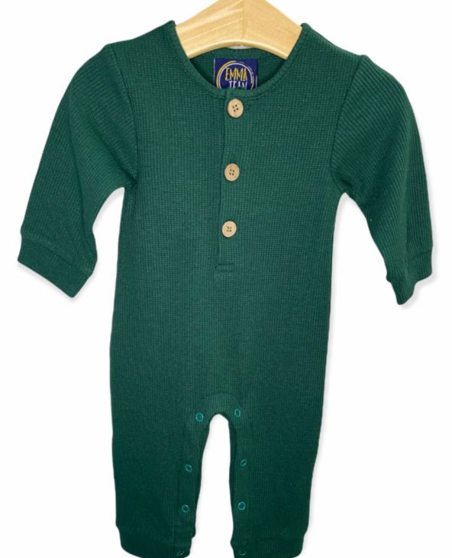 Boys * | Best Sale Emma Jean Kids Emma Jean Easton Green Romper