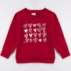 Girls * | Brand New Honeydew Red Hearts Sweatshirt