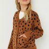 Tween * | Best Deal Hayden Front Pocket Animal Print Cardigan Tween