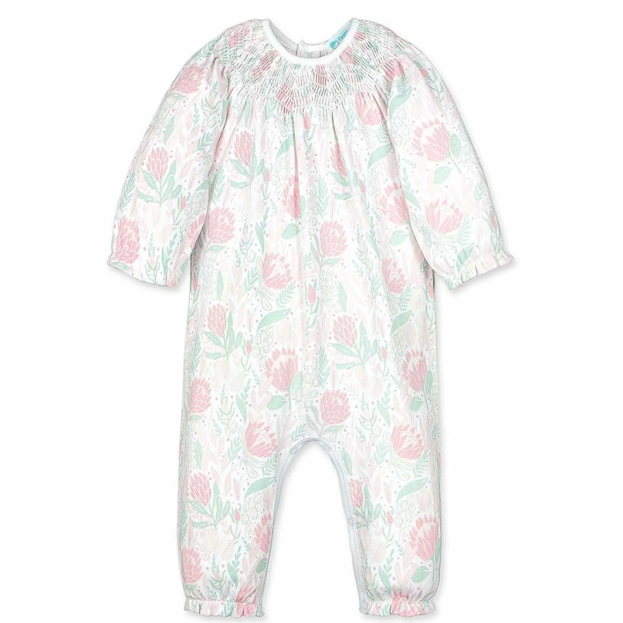 Baby Clothes * | Best Deal Feather Baby Layla Smocked Romper