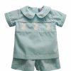 Boys * | Hot Sale Three Sisters Bunny Embroidery Boys Short Set