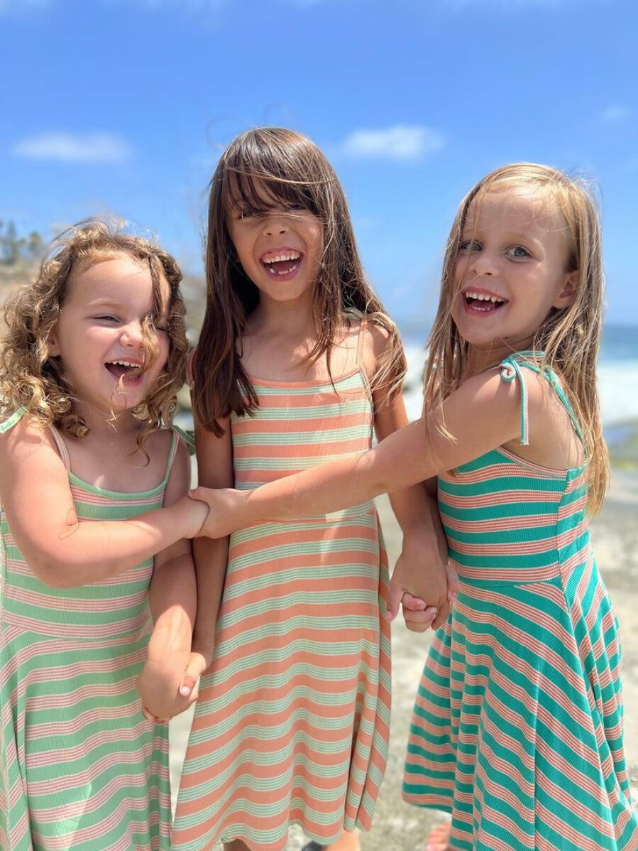 Girls * | Cheapest Girls Vignette Tori Ribbed Stripe Dress