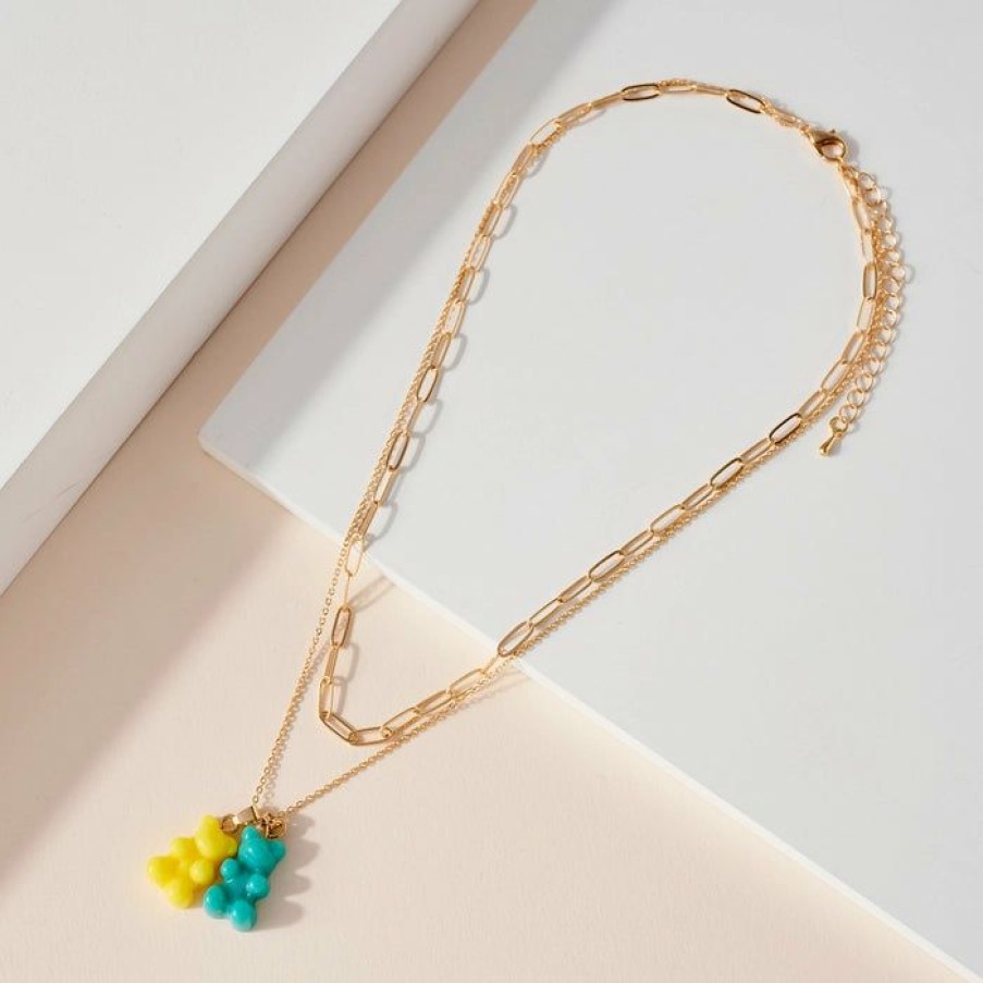 Girls * | Top 10 Girls Avenue Z 2 Tone Gummy Charm Necklace