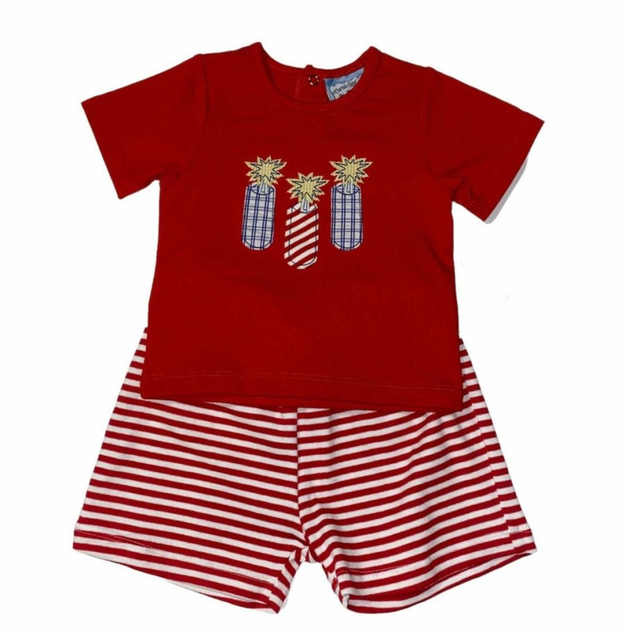 Boys * | Top 10 Three Sisters Boys Fireworks Short Set