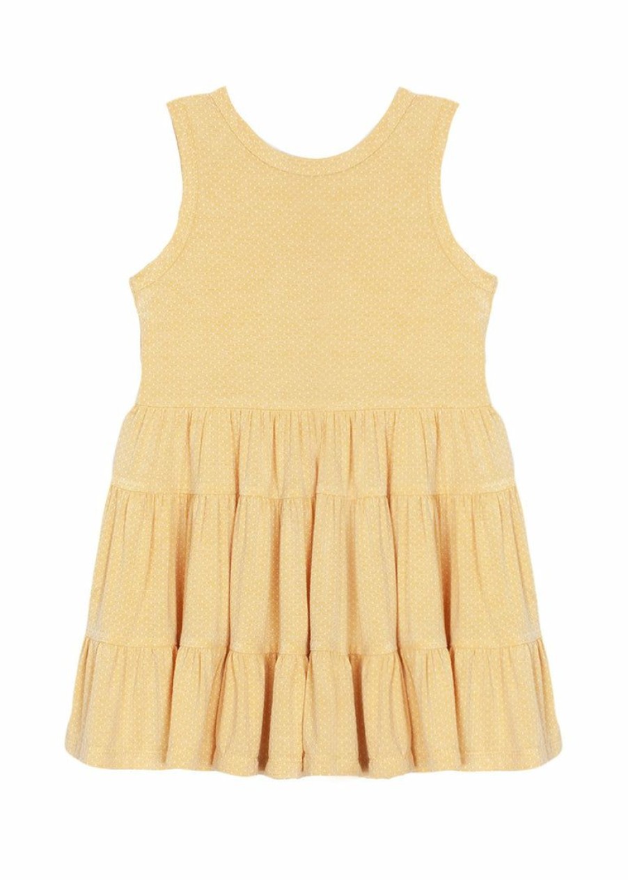 Girls * | Cheapest Mabel & Honey Going Bananas Polka Dot Knit Dress