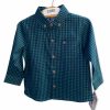 Boys * | Best Pirce Emma Jean Kids Emma Jean Green & Navy Gingham Button Down Shirt Boys