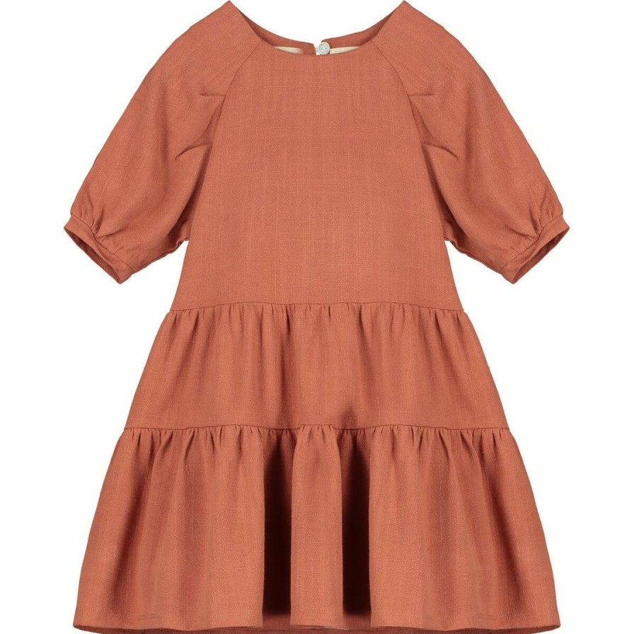 Girls * | Budget Girls Vignette Alice Persimmon Dress