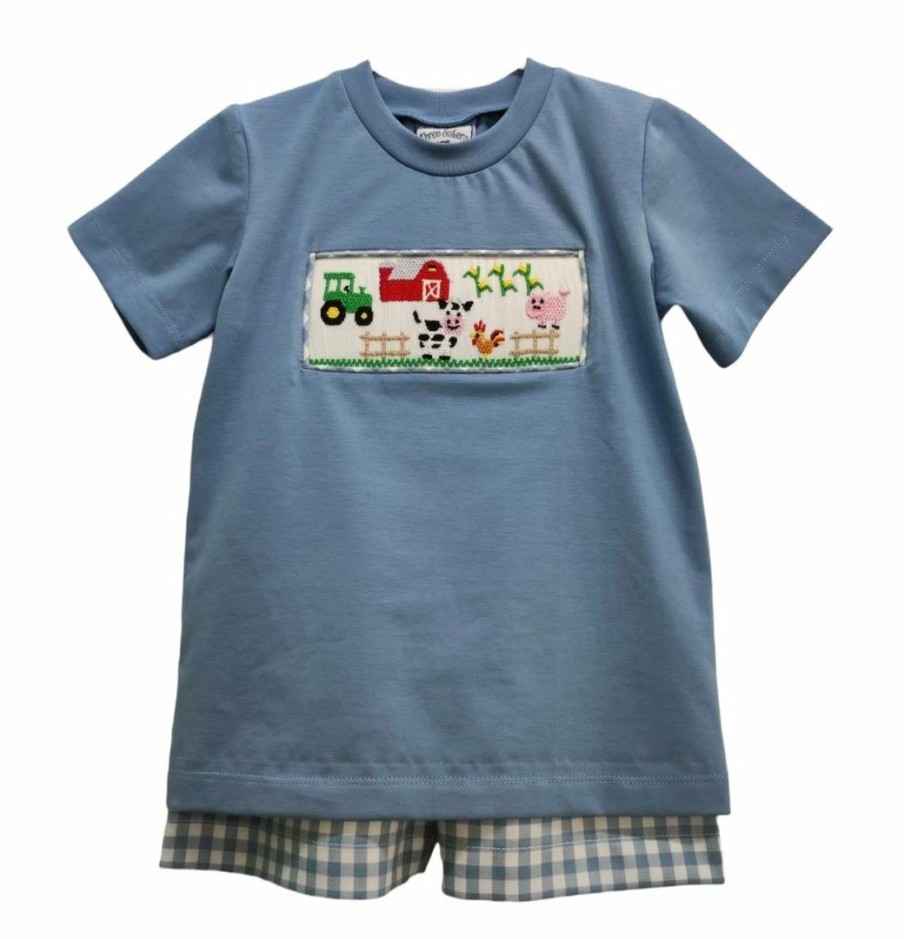 Boys * | Flash Sale Three Sisters Down On The Farm Boys Short Set