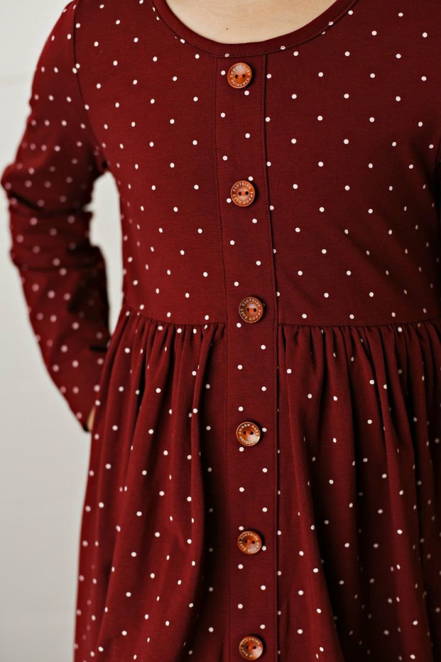 Girls * | Best Pirce Swoon Baby Charming Crimson Prim Dottie Pocket Dress