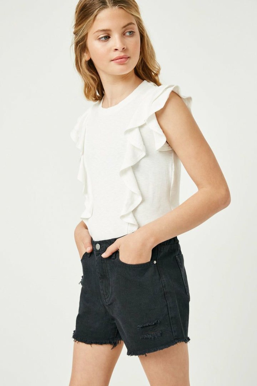 Tween * | Hot Sale Tween Hayden Layered Ruffle Tank Top