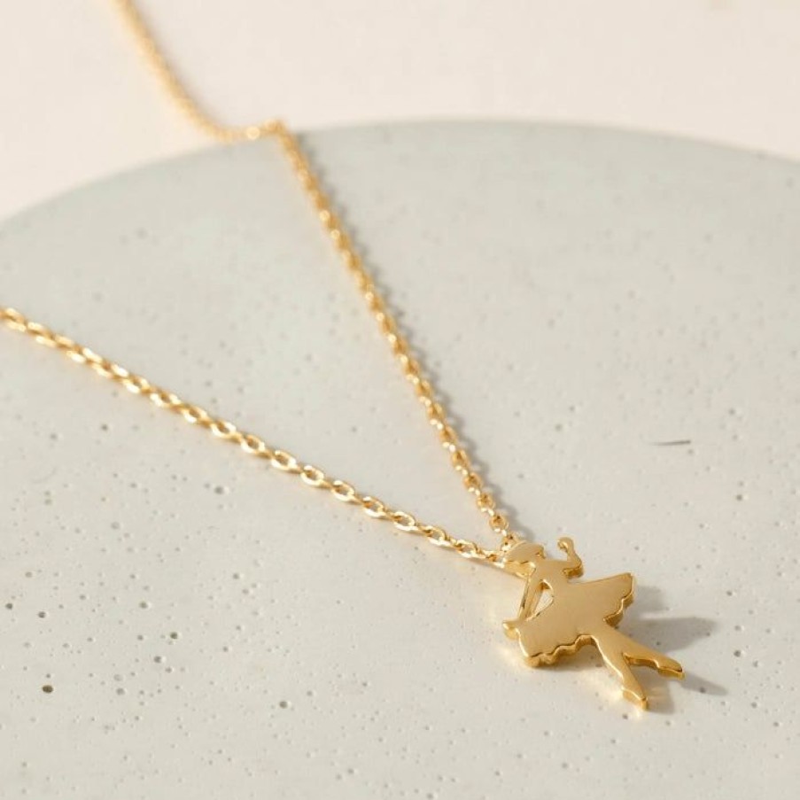 Girls * | Cheapest Avenue Z Ballerina Gold Charm Necklace