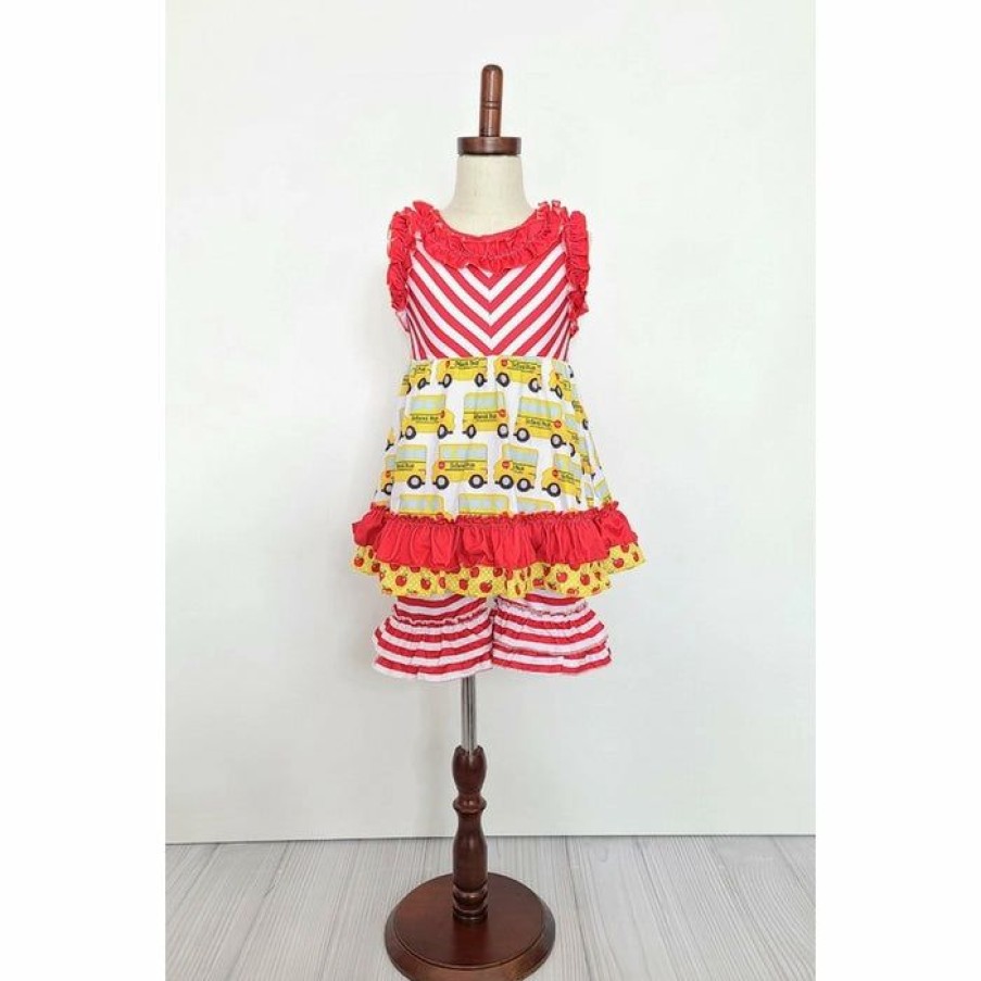 Girls * | Hot Sale Clover Cottage Bus Stop Girls Short Set