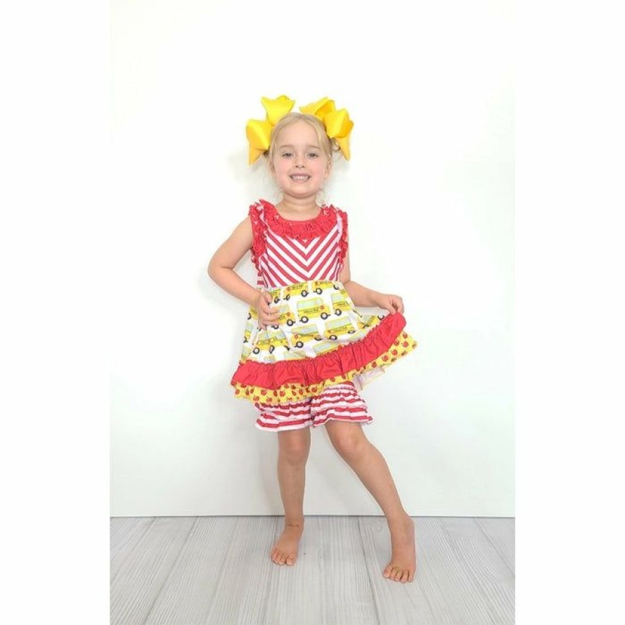 Girls * | Hot Sale Clover Cottage Bus Stop Girls Short Set